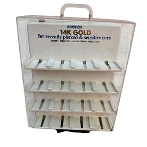 Vintage 14K Gold Earring Acrylic Countertop Display Case Gold 14K Gold Case
